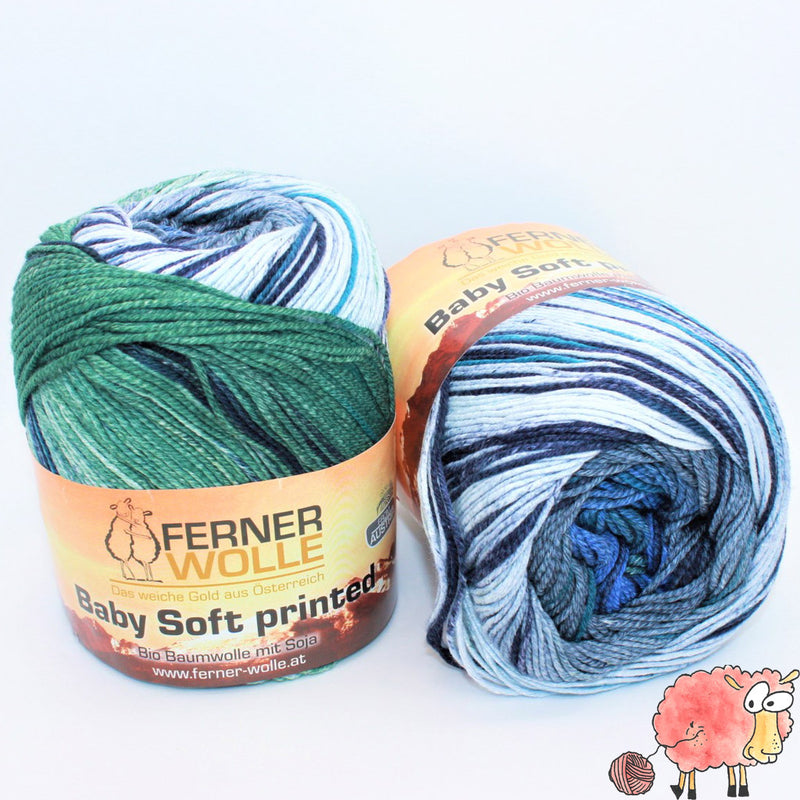 Ferner Wolle - Baby Soft Printed mit Soja - Bio Baumwolle